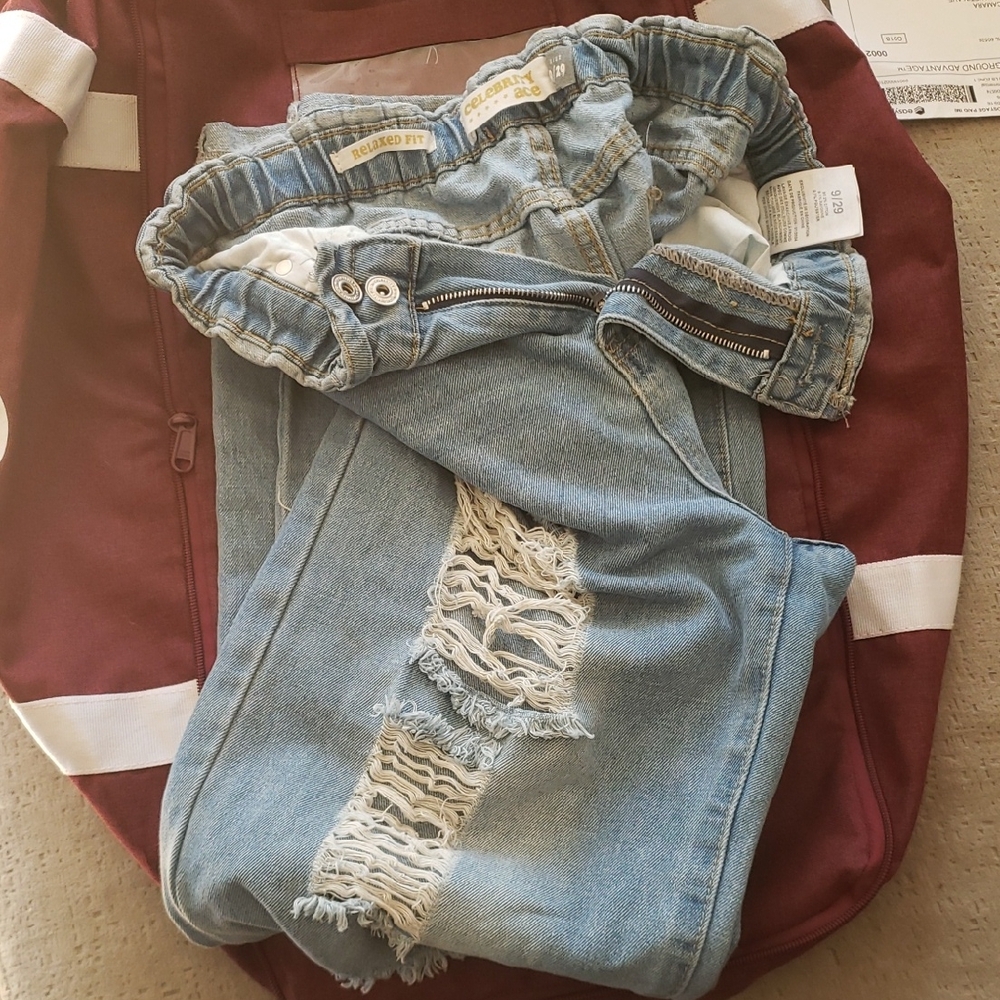 Celebrity Ace Light Blue Ripped Boyfriend Jeans